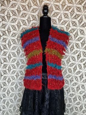 80’s Glamimbez For Static Riffin Hand Crochet Vest